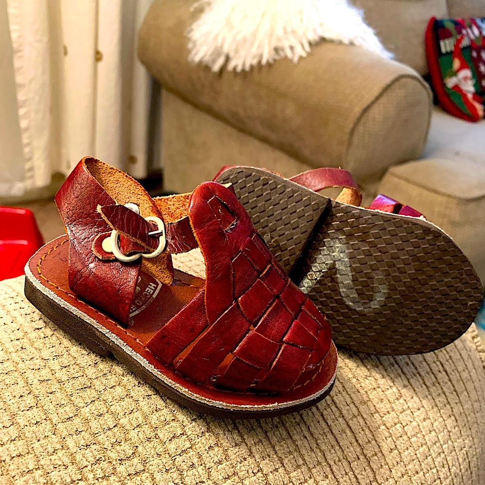 Genuine leather infant huaraches